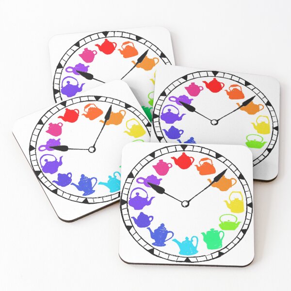 Item preview, Tea time clock rainbow pride design designed and sold by PhDancersTeapot.