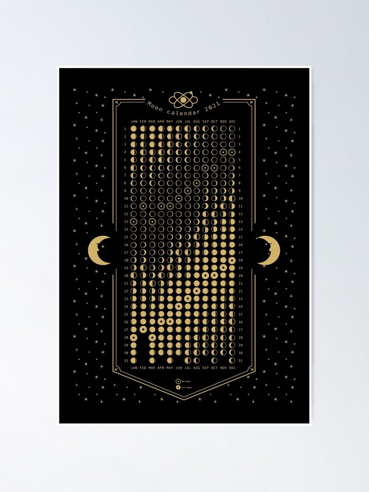 Poster for Sale avec l'œuvre « Calendrier des phases de la lune