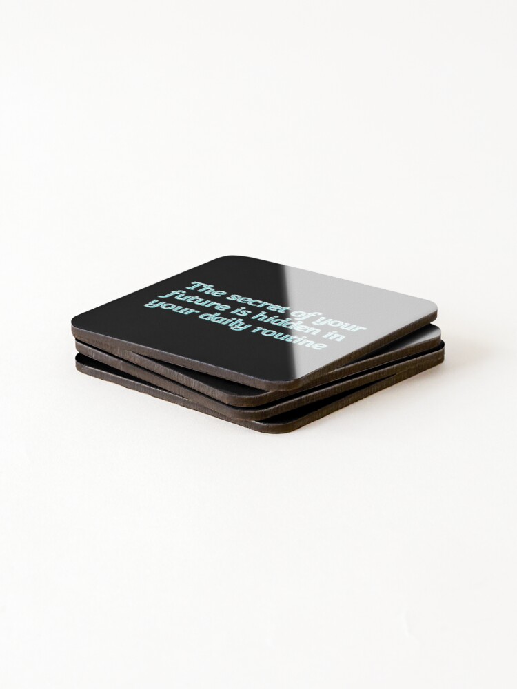 Thumbnail 4 of 5, Coasters (Set of 4), Daily Routine Quote designed and sold by BCCOLLECTION.