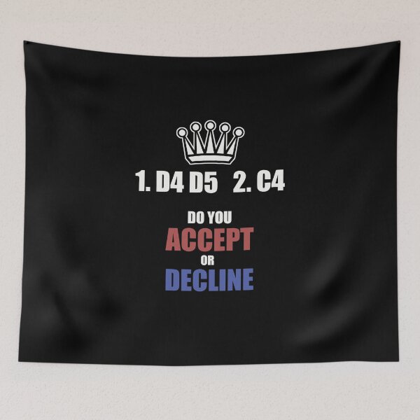 Item preview, Queen's gambit chess - Do you Accept or Decline designed and sold by HepiusArt.