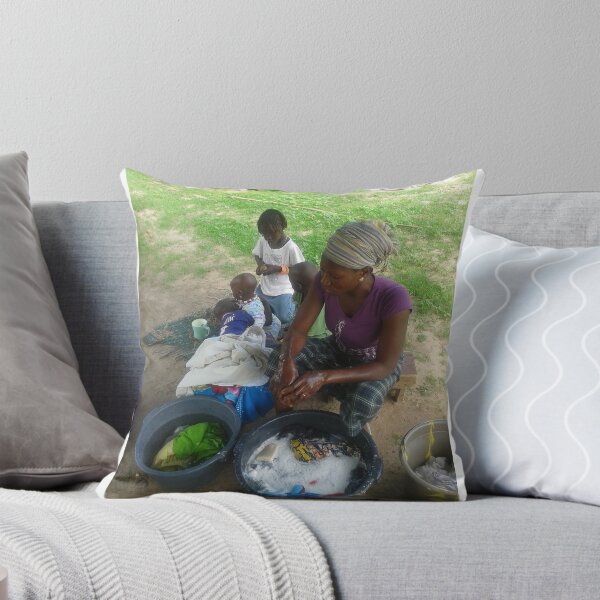 Item preview, A woman doing laundry with her children designed and sold by thionck12.