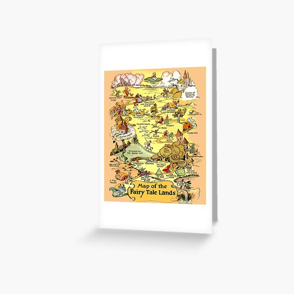 Brothers Grimm Map of the Fairy Tale Lands Folktale Stories Greeting Card