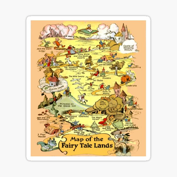 Vista previa del artículo con la obra «Mapa de los cuentos de hadas de los hermanos Grimm Historias populares», diseñado y vendido por junebug042.