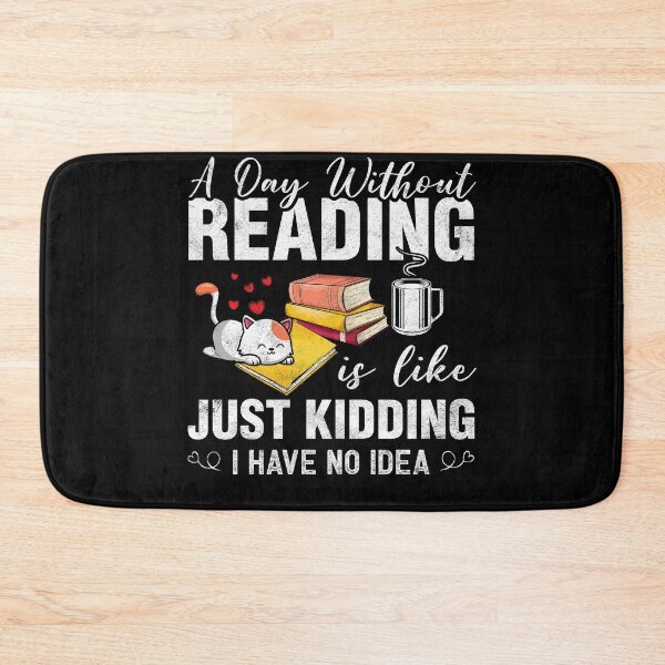 Item preview, A Day Without Reading Funny Bookworm Cat Coffee Book lovers Gifts designed and sold by topdesignarts.