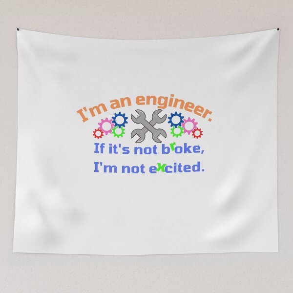 Item preview, I'm an engineer. Orange and Blue. Colored gears. designed and sold by MihaiER.