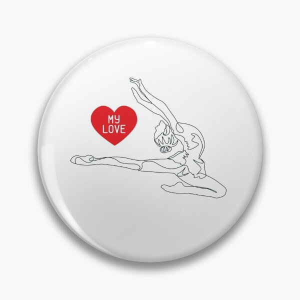 Item preview, My love rhythmic gymnastics in the heart lineart designed and sold by Elena Elena.