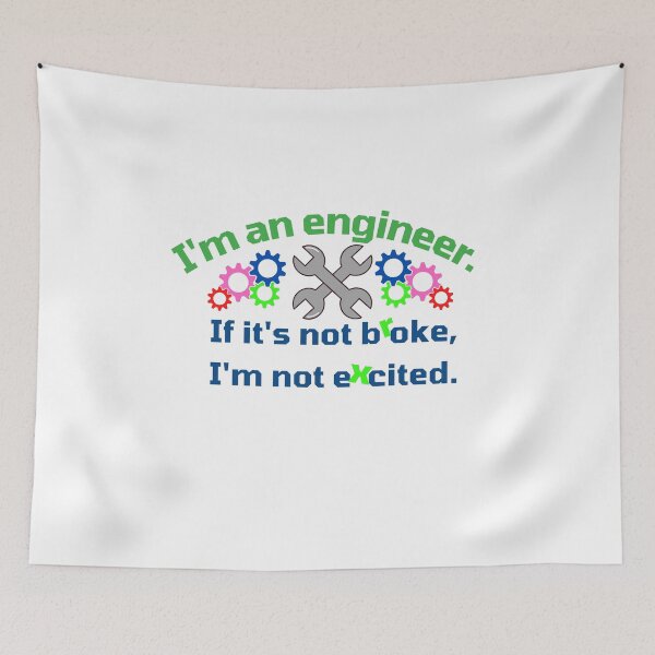 Item preview, I'm an engineer. Green and Navy. Colored gears. designed and sold by MihaiER.