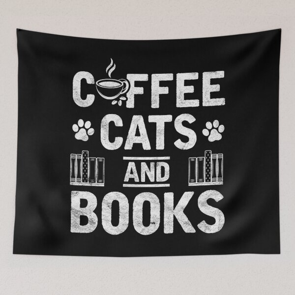 Item preview, Cat Coffee and Book Lovers Bookworm Cute Design designed and sold by topdesignarts.