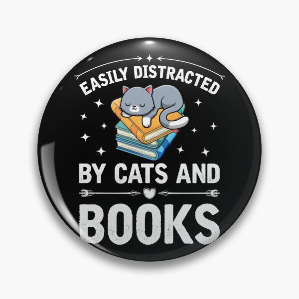 Item preview, Easily Distracted by Cats and Books Funny Cat Lover Gifts designed and sold by topdesignarts.