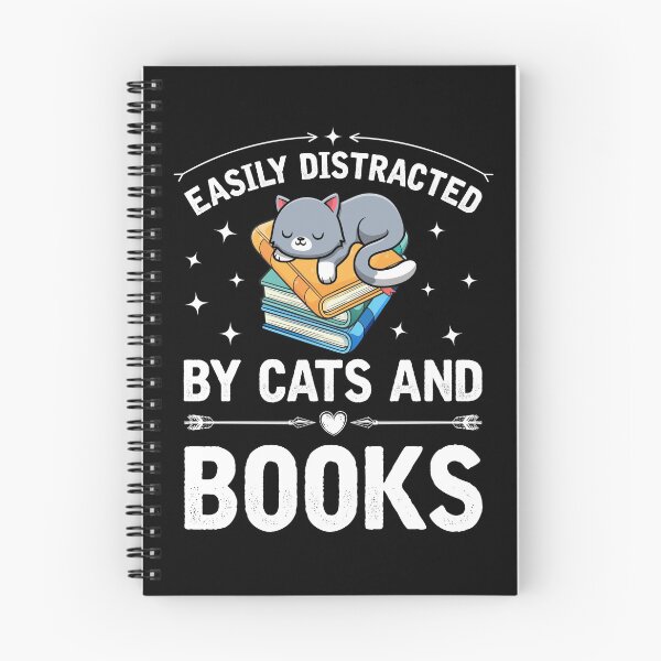 Item preview, Easily Distracted by Cats and Books Funny Cat Lover Gifts designed and sold by topdesignarts.
