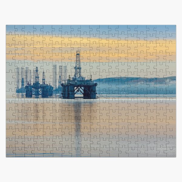 Item preview, Oil rig sunrise designed and sold by OwlOccasions.