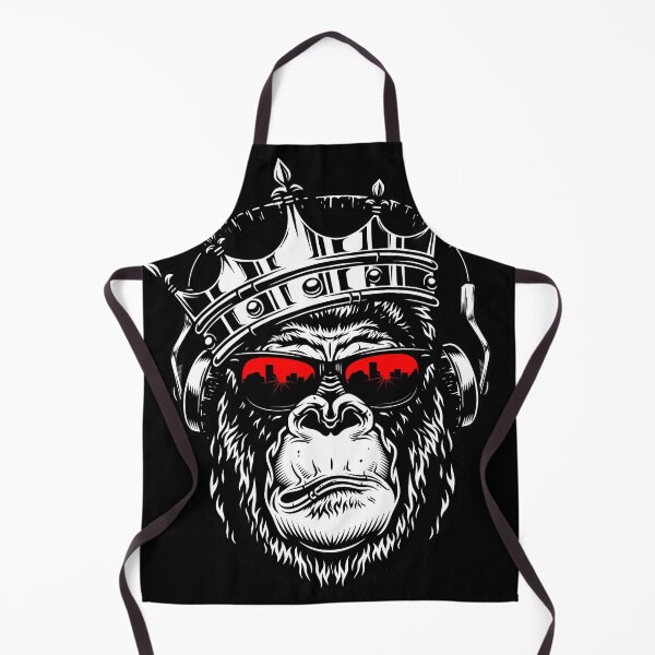 Item preview, Gorillahead with red sunglasses crown and headphones designed and sold by froggy-stylecom.