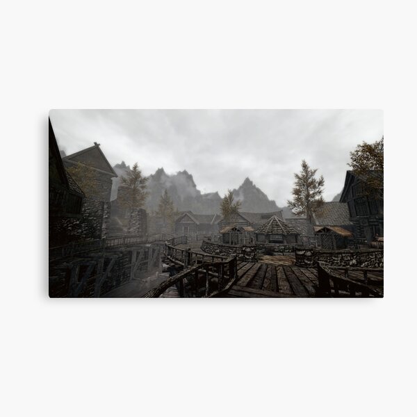 Skyrim Riften Landscape Fog - Elder Scrolls Dragonborn Canvas Print