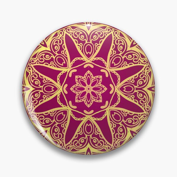 Item preview, Red gold mandala flower pattern designed and sold by urban-color.