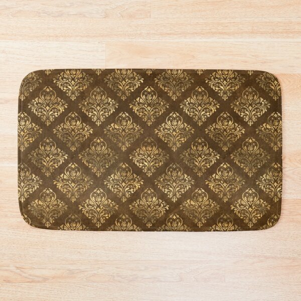 Item preview, Gold damask on a brown background designed and sold by AnnieHochmann.