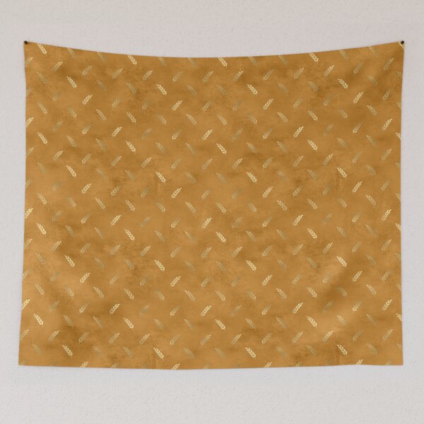 Item preview, Gold wheat pattern on a golden orange background designed and sold by AnnieHochmann.