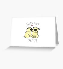 Möpse und Küsse - White Edition Grußkarte