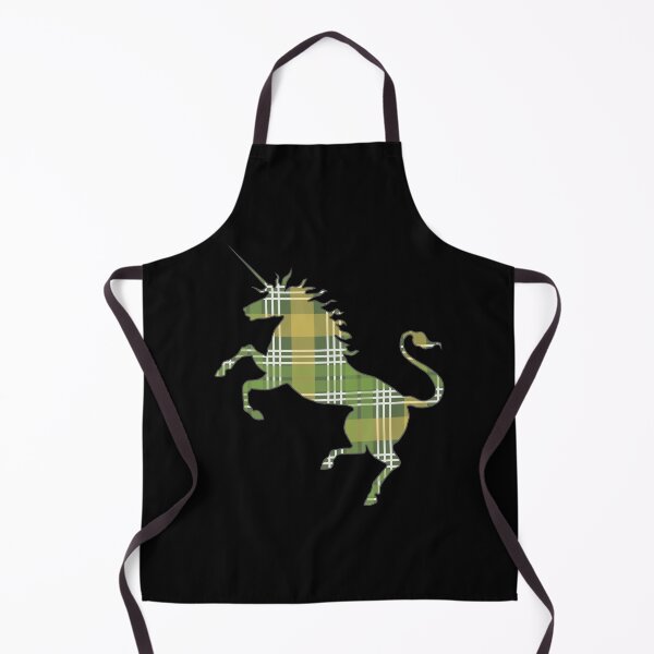 Item preview, Scottish Green, White and Yellow Tartan Rearing Unicorn Silhouette designed and sold by MacPean.