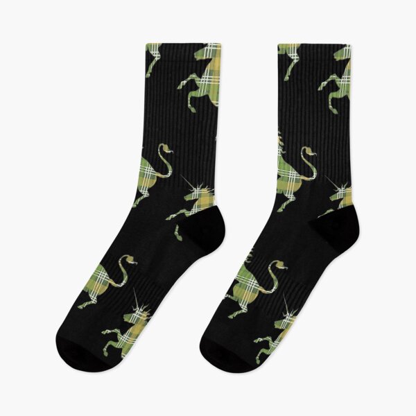Item preview, Scottish Green, White and Yellow Tartan Rearing Unicorn Silhouette  designed and sold by MacPean.