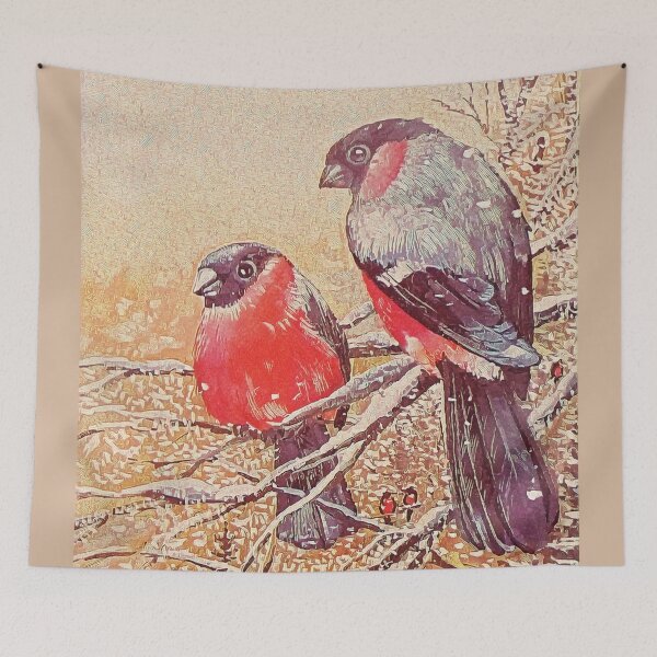 Item preview, Winter bullfinches designed and sold by helenkaiy.