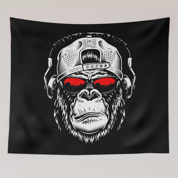 Item preview, Gorillahead with red sunglasses, cap and headphones designed and sold by froggy-stylecom.
