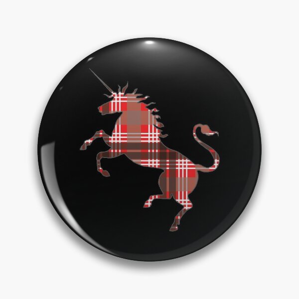 Item preview, Scottish Red, Black and White Tartan Rearing Unicorn Silhouette  designed and sold by MacPean.