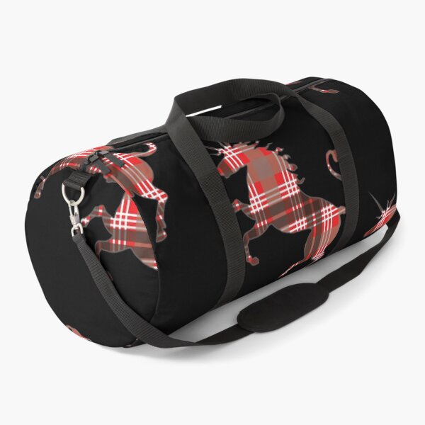 Item preview, Scottish Red, Black and White Tartan Rearing Unicorn Silhouette  designed and sold by MacPean.
