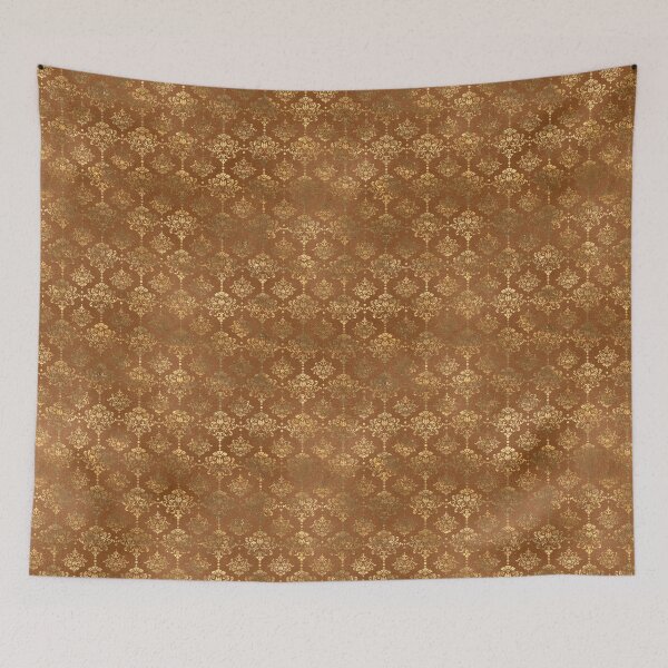 Item preview, Gold damask pattern on a golden orange background designed and sold by AnnieHochmann.