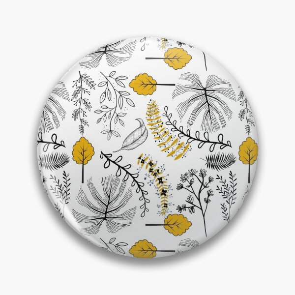 Item preview, Black And White Floral Pattern (Yellow Accented) designed and sold by casualism.