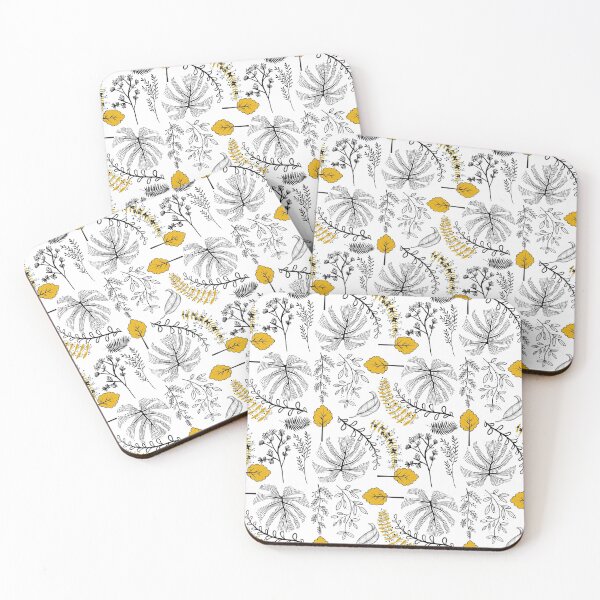 Item preview, Black And White Floral Pattern (Yellow Accented) designed and sold by casualism.