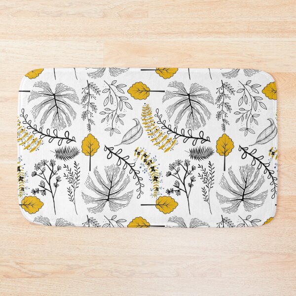 Item preview, Black And White Floral Pattern (Yellow Accented) designed and sold by casualism.