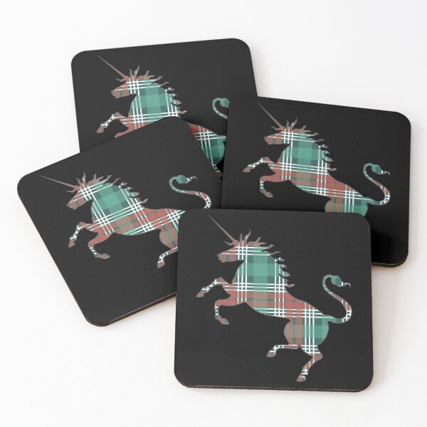 Item preview, Scottish Christmas Coloured Tartan Rearing Unicorn Silhouette  designed and sold by MacPean.