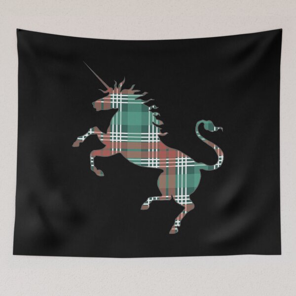 Item preview, Scottish Christmas Coloured Tartan Rearing Unicorn Silhouette  designed and sold by MacPean.