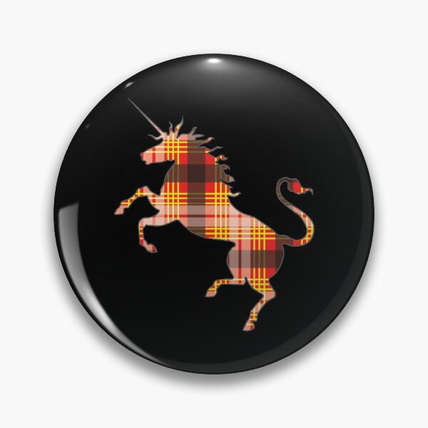 Item preview, Scottish Red, Black and Yellow Tartan Rearing Unicorn Silhouette  designed and sold by MacPean.