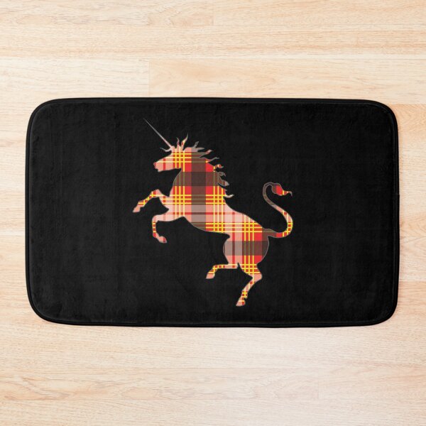 Item preview, Scottish Red, Black and Yellow Tartan Rearing Unicorn Silhouette  designed and sold by MacPean.