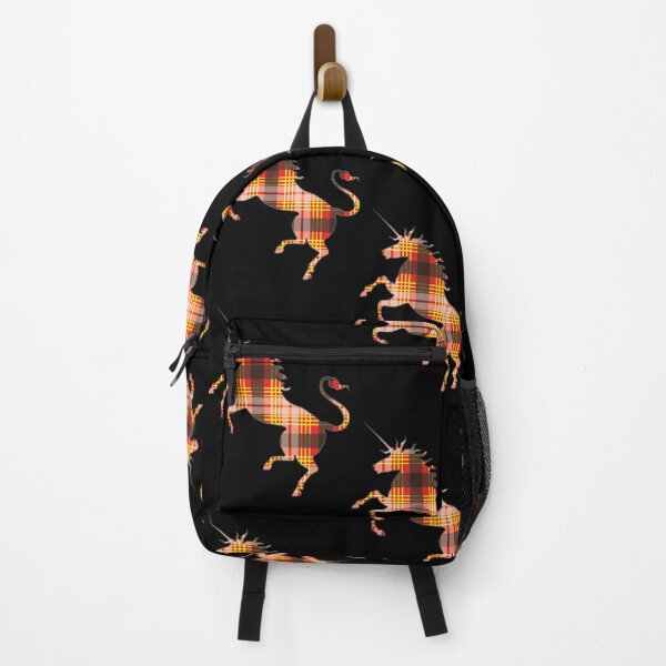 Item preview, Scottish Red, Black and Yellow Tartan Rearing Unicorn Silhouette designed and sold by MacPean.