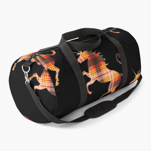 Item preview, Scottish Red, Black and Yellow Tartan Rearing Unicorn Silhouette  designed and sold by MacPean.