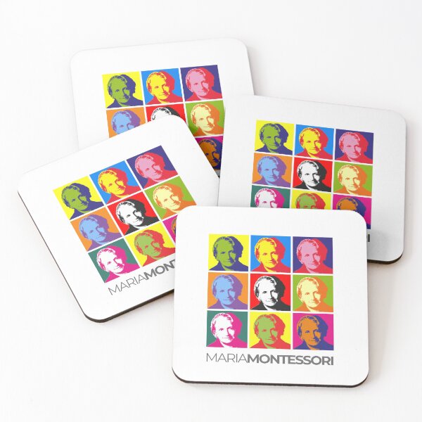 Item preview, Maria Montessori pop-art portrait poster designed and sold by CMYKStudio.