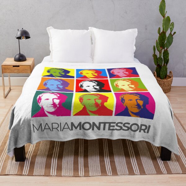 Item preview, Maria Montessori pop-art portrait poster designed and sold by CMYKStudio.