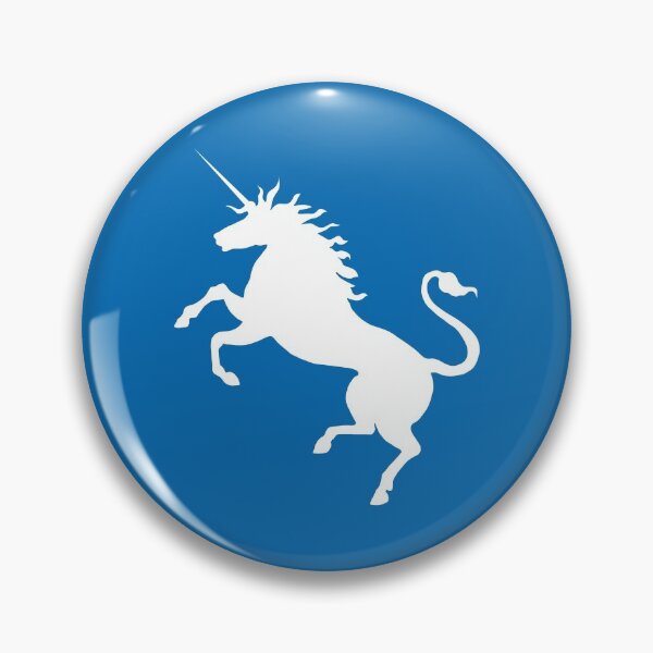 Item preview, White Coloured Rearing Scottish Unicorn On Saltire Blue Background designed and sold by MacPean.