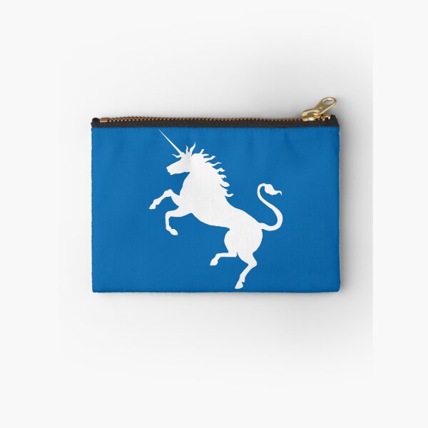 Item preview, White Coloured Rearing Scottish Unicorn On Saltire Blue Background designed and sold by MacPean.