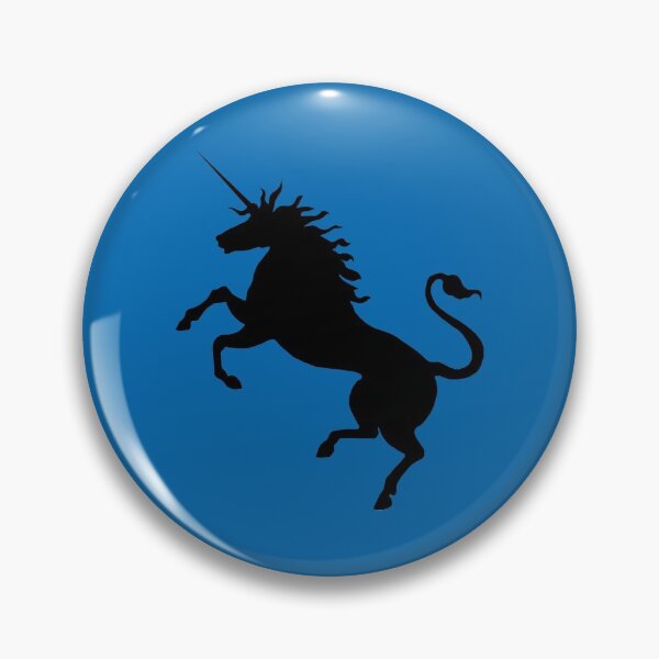 Item preview, Black Coloured Rearing Scottish Unicorn On Saltire Blue Background designed and sold by MacPean.