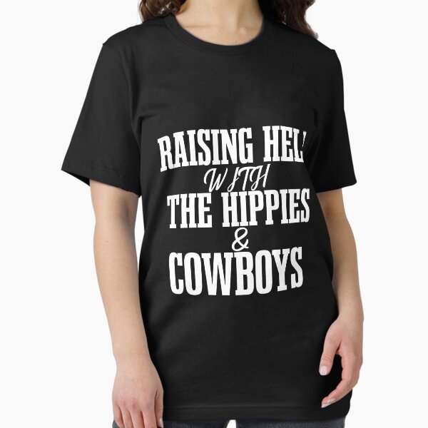 Artikel-Vorschau von Raising Hell mit den Hippies und den Cowboys SHIRT Cody Jinks Tour, designt und verkauft von Castore design.