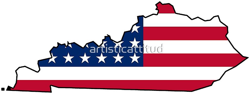 "American flag Kentucky outline" Stickers by artisticattitud | Redbubble