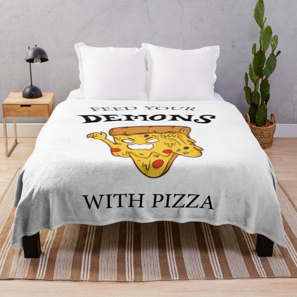 Item preview, Feed Your Demons With Pizza designed and sold by Abdessamad02.