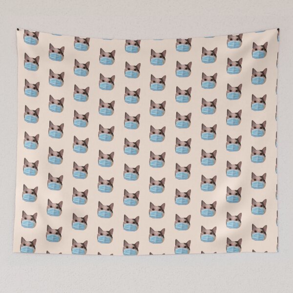 Item preview, social distancing meme cat with a mask 6 designed and sold by promisesarelies.