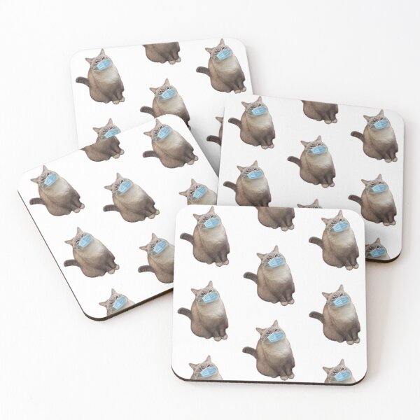 Item preview, social distancing meme cat with a mask designed and sold by promisesarelies.