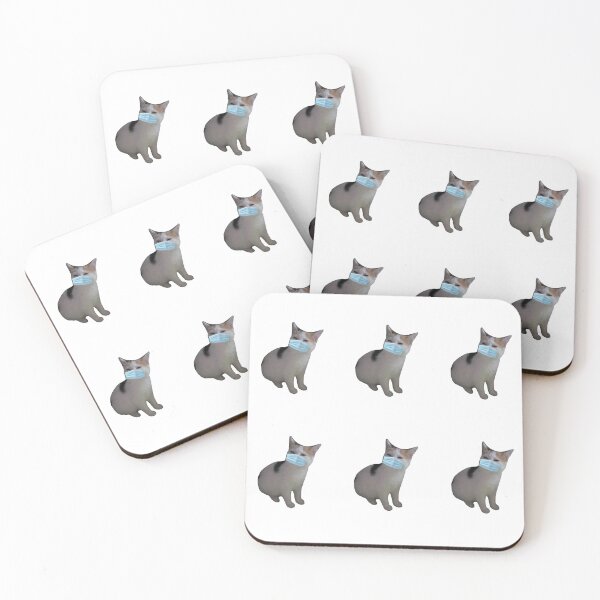 Item preview, social distancing meme cat with a mask 3 designed and sold by promisesarelies.