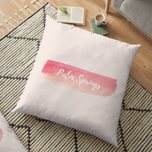 Palm Springs - Watercolor (Pastel Rose Pink) Floor Pillow