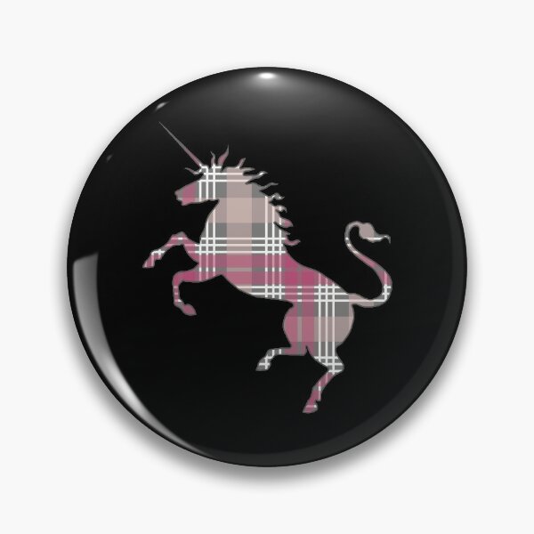 Item preview, Scottish Pink, Grey and White Tartan Rearing Unicorn Silhouette  designed and sold by MacPean.